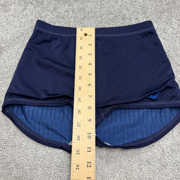Jantzen Vintage High Waist Boyleg Swim Bottom Shorts Womens 8 Navy Blue Ribbed - Picture 7 of 9
